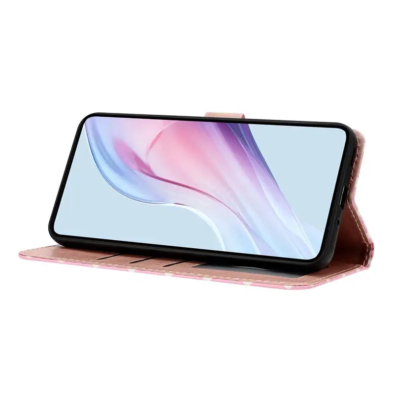 Wave Dot Flip Leather Wallet Card Bag Case for IPhone Air 17 16 E 15 13 11 18 Pro Max 14 Plus 12 Mini 17E I Phone Women Cover
