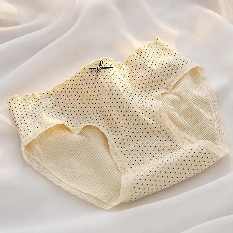 Floral Lace Cotton Underwear Set Feminine Comfort Style