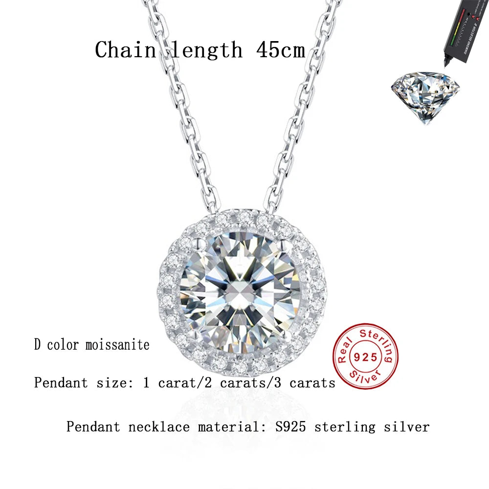 Cross Moissanite Pendant Necklace in Sterling Silver — product view 4