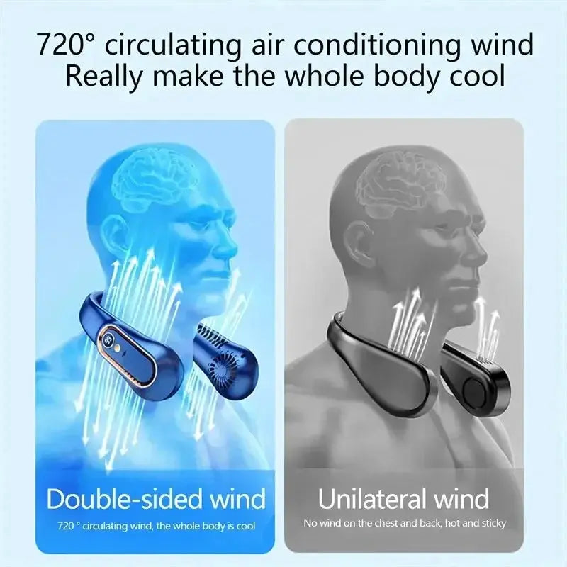 Neck Bladeless Fan Mini Portable Ultra Long Life Quiet - OurLum.com