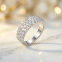 Moissanite Ring in Sterling Silver Wave EEFBA