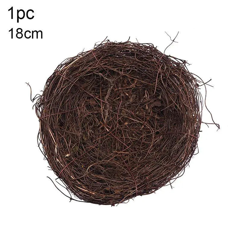 Round Rattan Bird Nest Easter Decor Bunny Eggs Vine