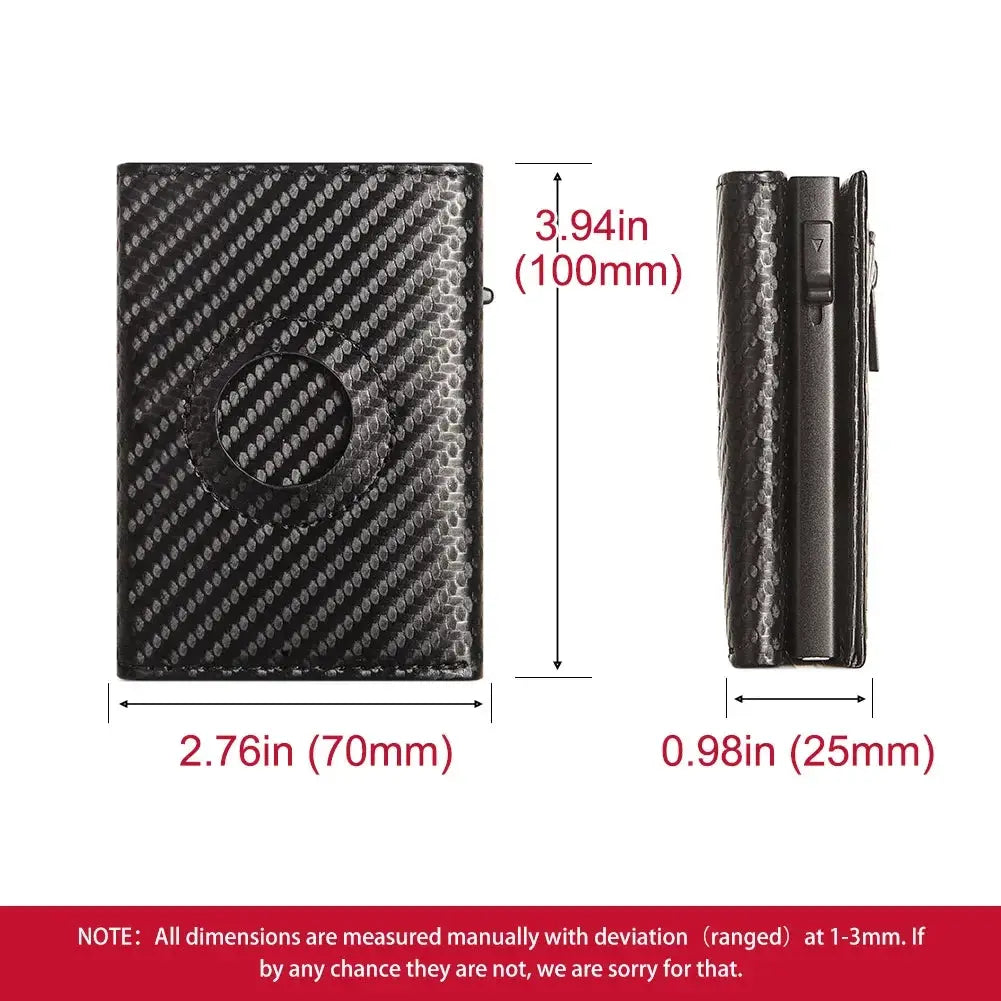 Men Smart Wallet AirTag Case With Credit Card Holder