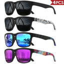 Square Sunglasses For Men Women - UV400 4 Pcs Set