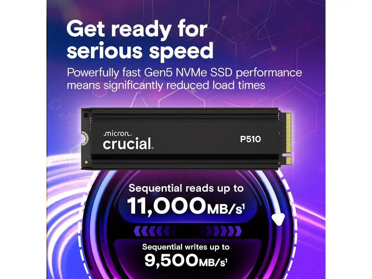 Crucial P510 1TB NVMe SSD Gen5