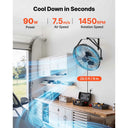 SucceBuy Wall Mount Fan inch Wall Mounted Hanging Fan Adjustable