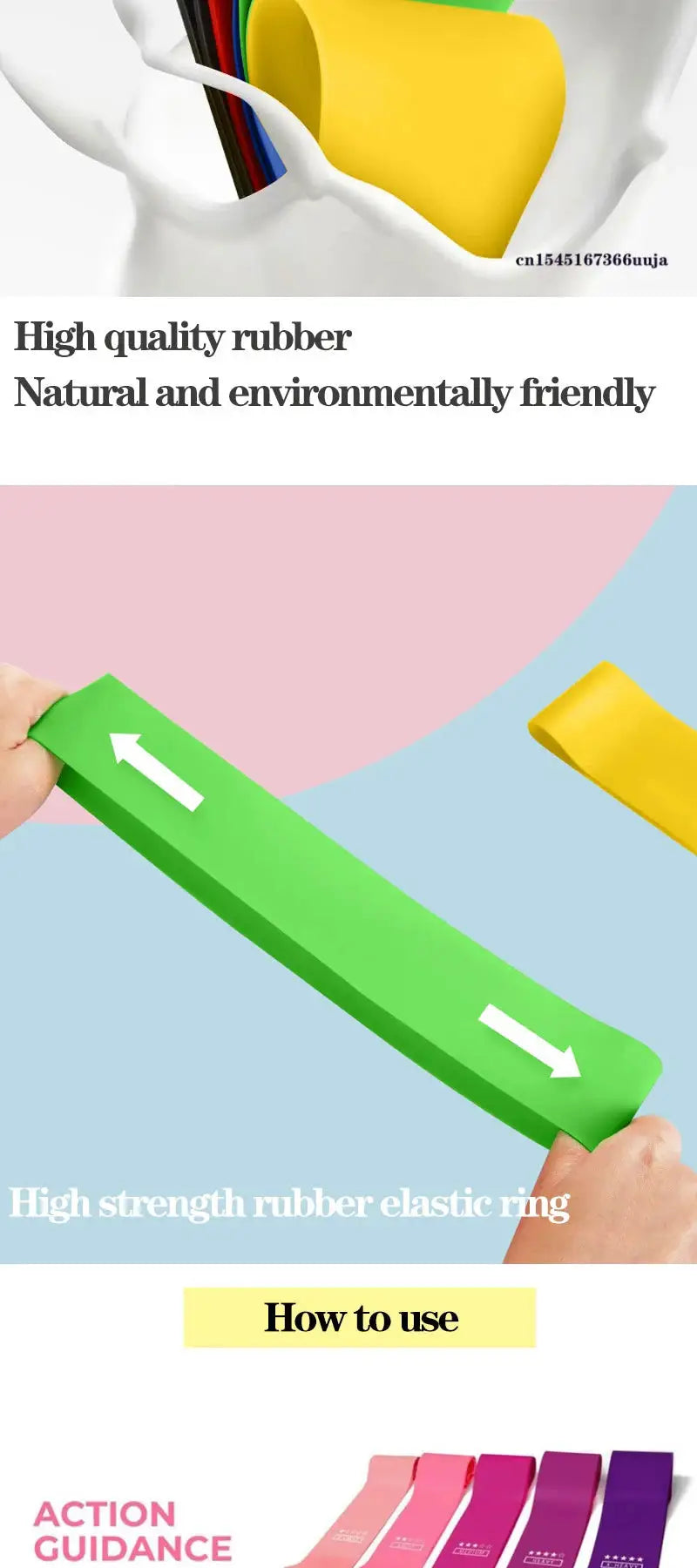 Piece Elastic Resistance Bands Set For Strength Training — product view 10