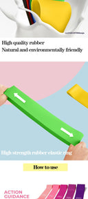 5-Piece Set of Elastic Resistance Bands for Strength Training