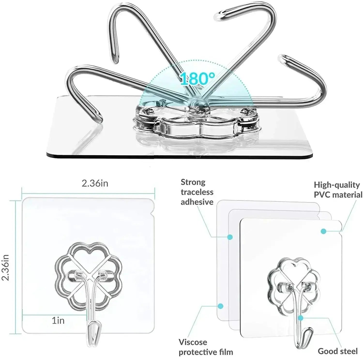 Heavy Duty Adhesive Utility Hooks For Space Organization