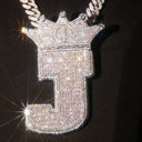 Iced Out Crown Initial Letter