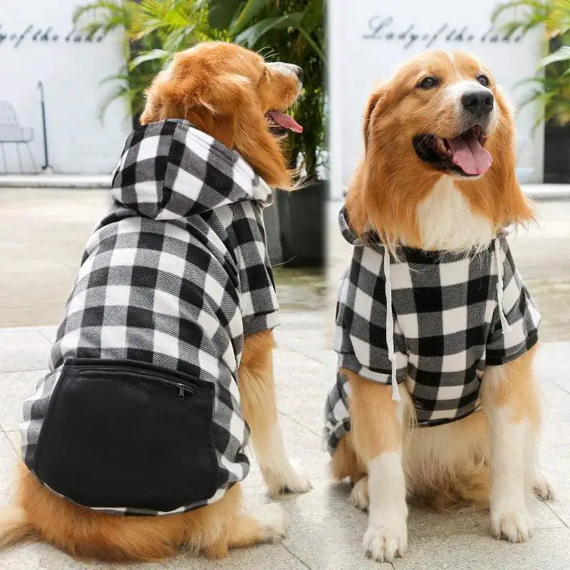 Plaid Reversible Dog Winter Coat Vest For Small Dogs