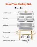 SucceBuy Pack Chafing Dish Buffet Set Stainless Steel Chafer