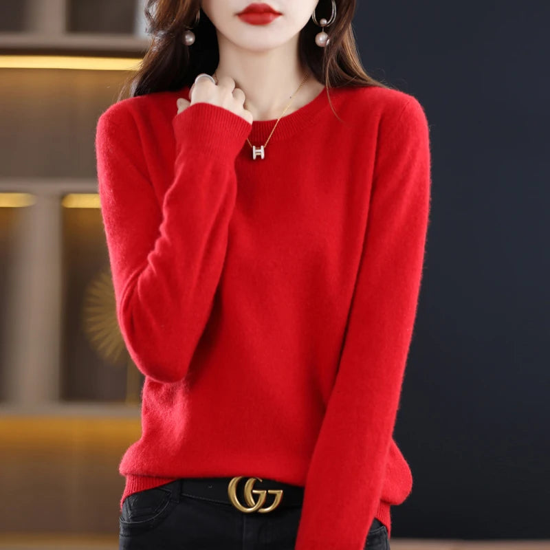 Crew Neck Wool Knit Sweater