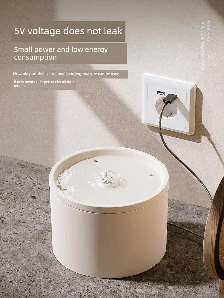 Automatic Circulating Filter Ceramic Cat Water Fountain