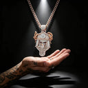 Premium Iced Out Gold Skull Pendant
