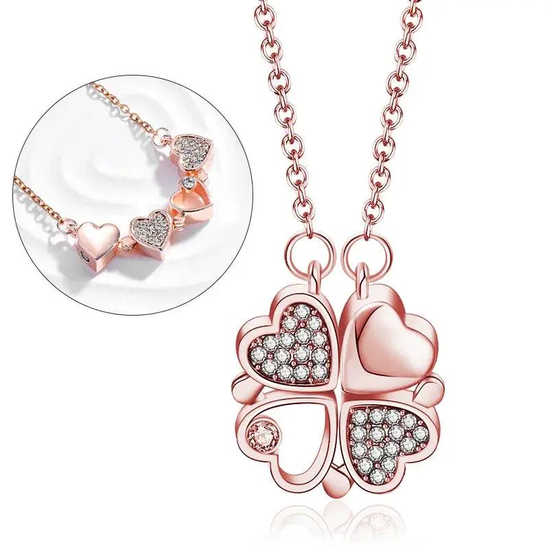 Stainless Steel Love Magnetic Clover Pendant Necklace Women - OurLum.com