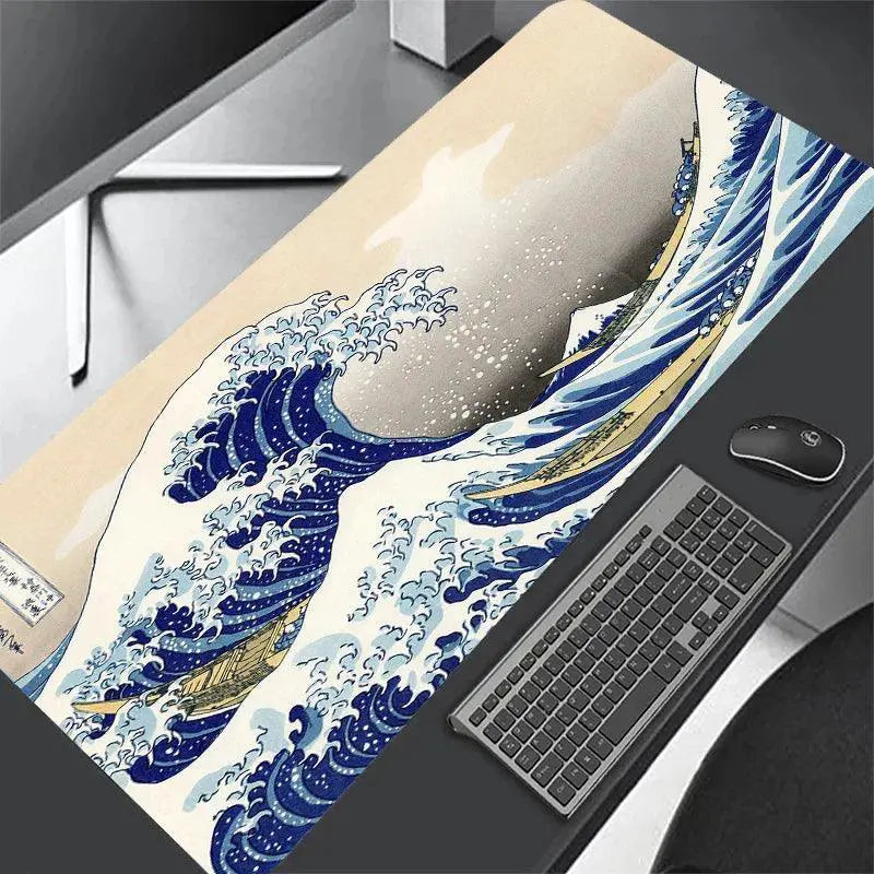 Japanese Wave Gaming Mousepad Large Great Wave Desk Mat