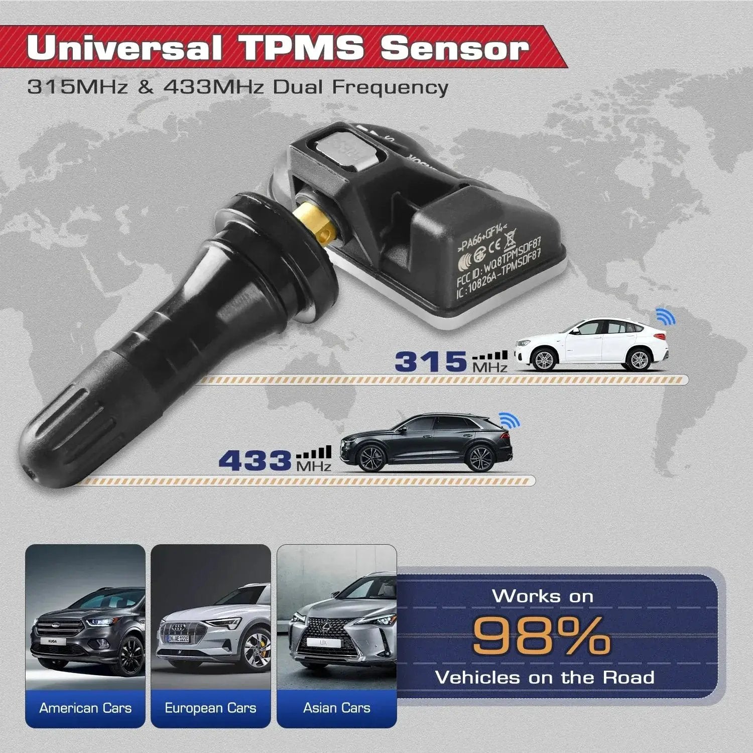 Autel TPMS 2in1 MX Sensor Tools For 315 433 MHz Vehicles