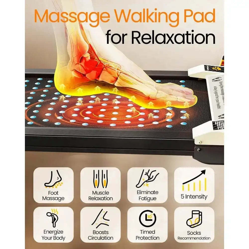 Dual-Sided Under Desk Treadmill with Shiatsu Foot Massage, 330 lbs Capacity, LED Display, Remote Control