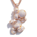 Rose Gold Iced Cartoon Pendant