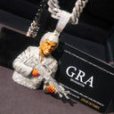 Iced Out Gun Pendant Micro
