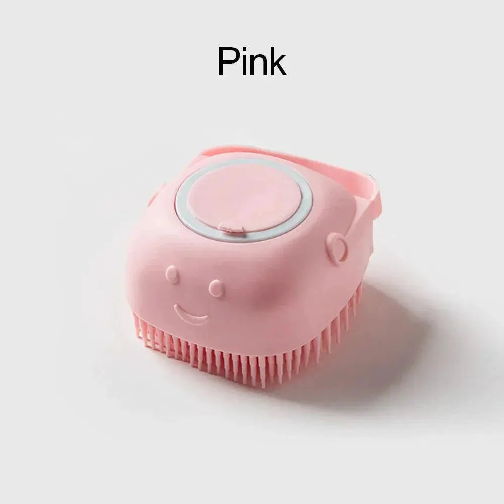 Silicone Dog Brush Shampoo Massager Dispenser Grooming Tool