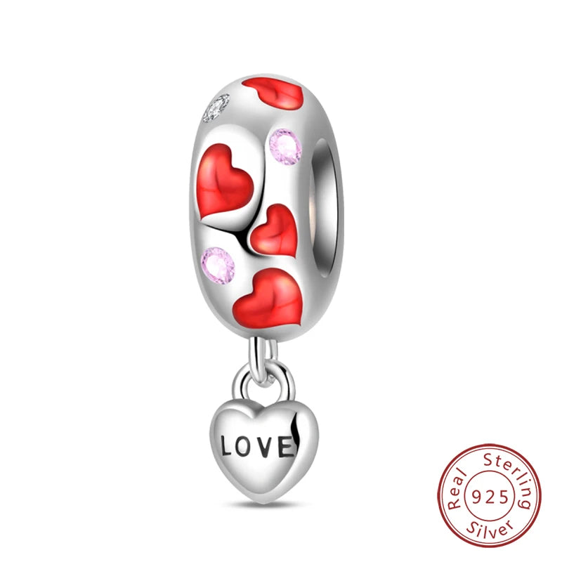 Red Series Charm Beads Sterling