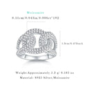 Geometric Moissanite Silver Ring