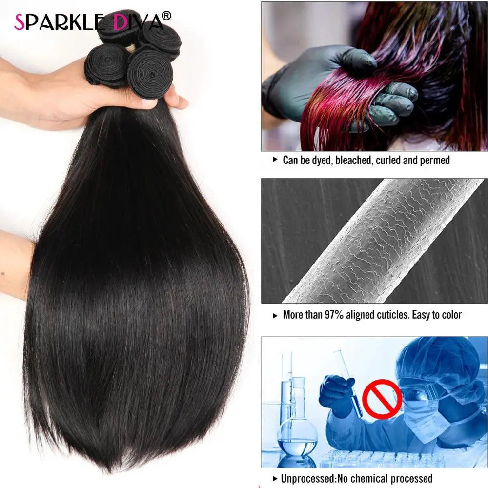Straight Brazilian Remy Hair Bundles 50G Extensions