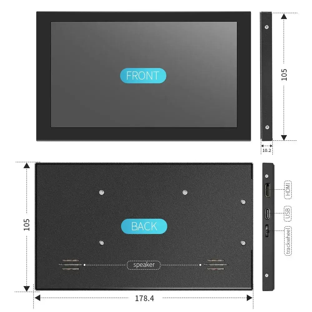 Eyoyo 7-inch Portable Touchscreen Monitor 1024x600 HD 5-point Capacitive Touch Screen Dual-speaker HDMI&USB-C Port IPS Display for Raspberry Pi 4/4B/3B/3B+,Laptop,Xbox. Supports Windows 7/8/10/11