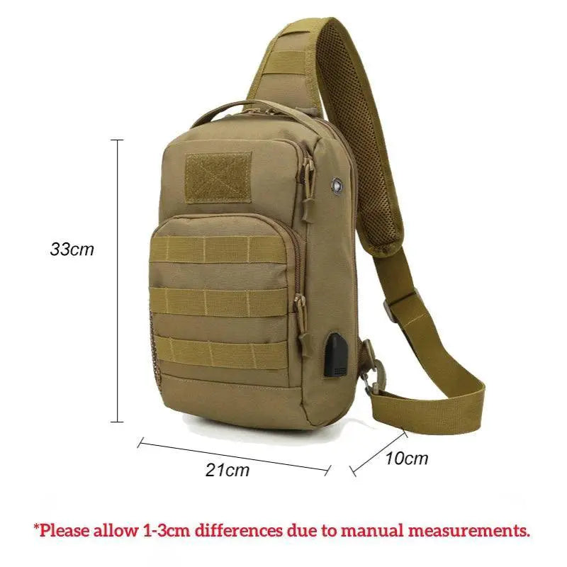 USB Charging Tactical Sling Backpack for Outdoors for Men