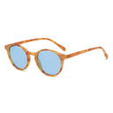 Stylish Retro Round Polarized Sunglasses with Leopard Frame
