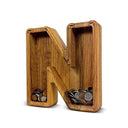 English Alphabet Wooden Piggy Bank Educational Savings Box