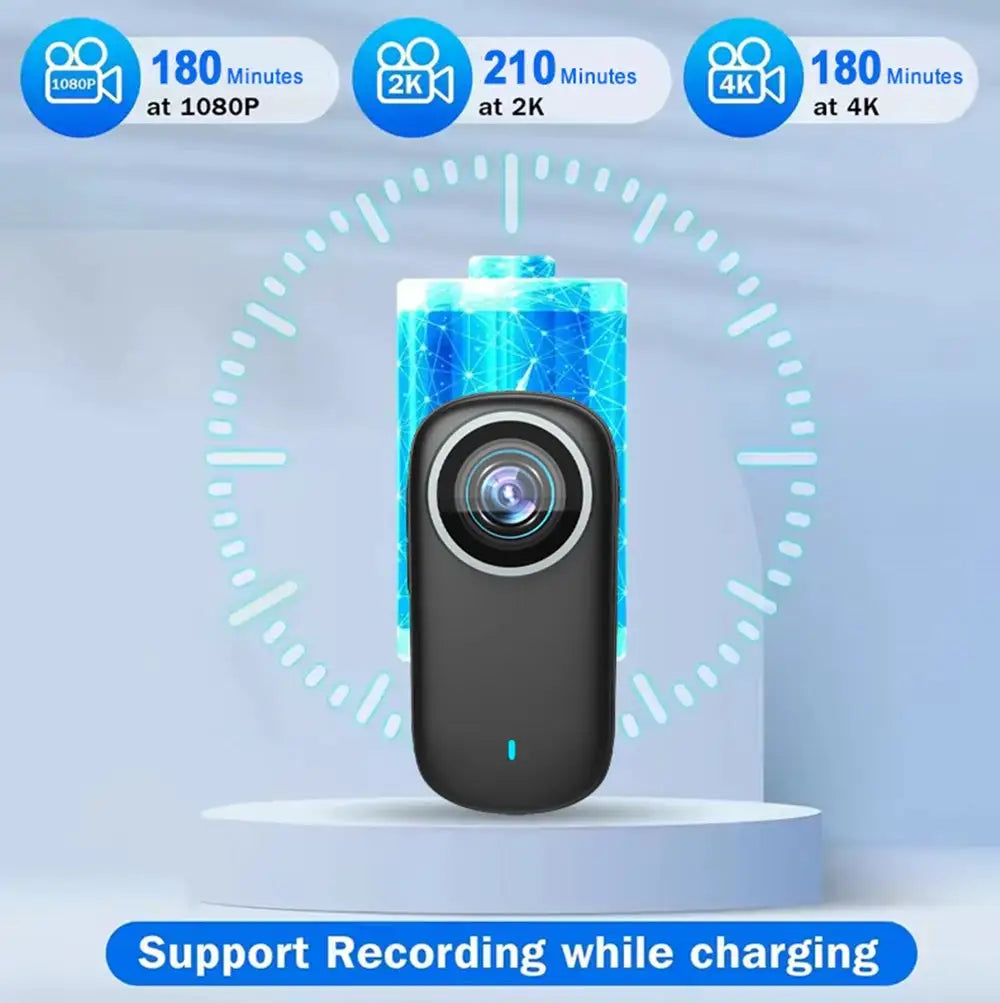WiFi 4K Mini Thumb Came Bike Cam Motorcycle Sport Cam Portable Magnetic Chest Fixed Bodycam Sports DV Camcorder 30M Waterproof