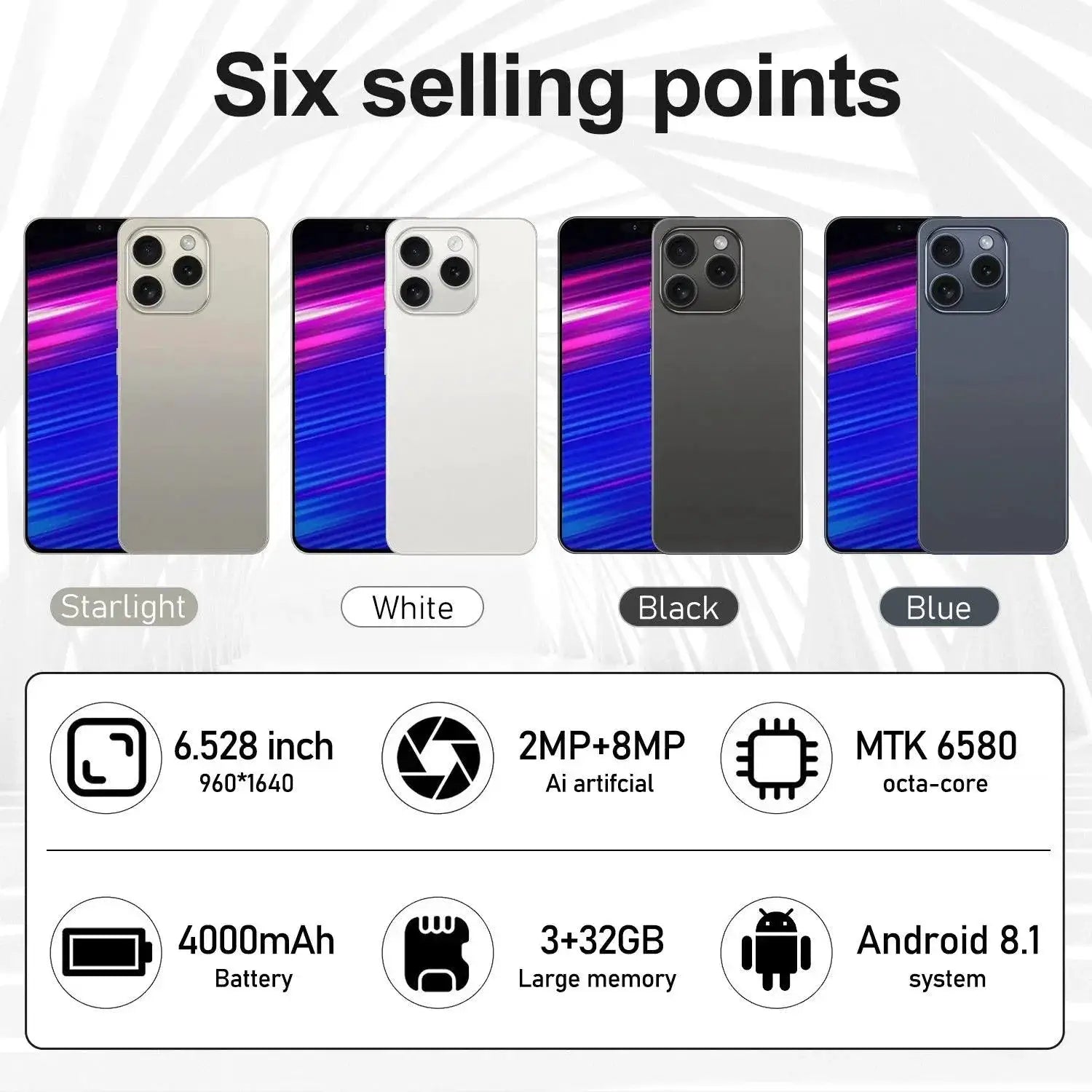 FUFFI-Note 13 Pro Smartphone 6.528 Inch Display 32GB Storage