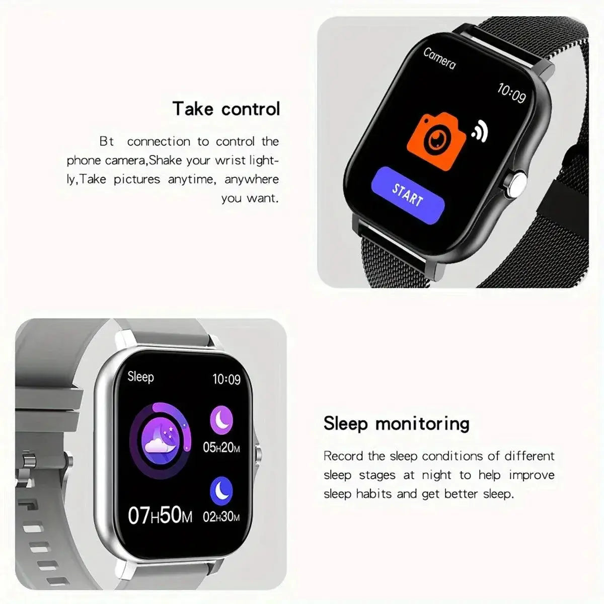 Stylish Bluetooth Fitness Tracker With Health Monitoring