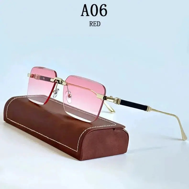 Rimless Square Sunglasses with UV Shield — product view