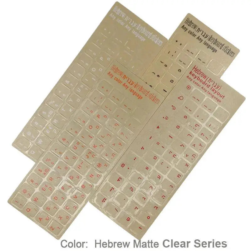 Matte Hebrew Keyboard Sticker Kit Multilingual Typing