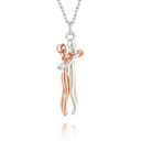 Seulement New 14K Gold Plated Embrace Pendant Couple Necklace