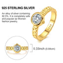 Ring Sterling Silver Sparkling Gold