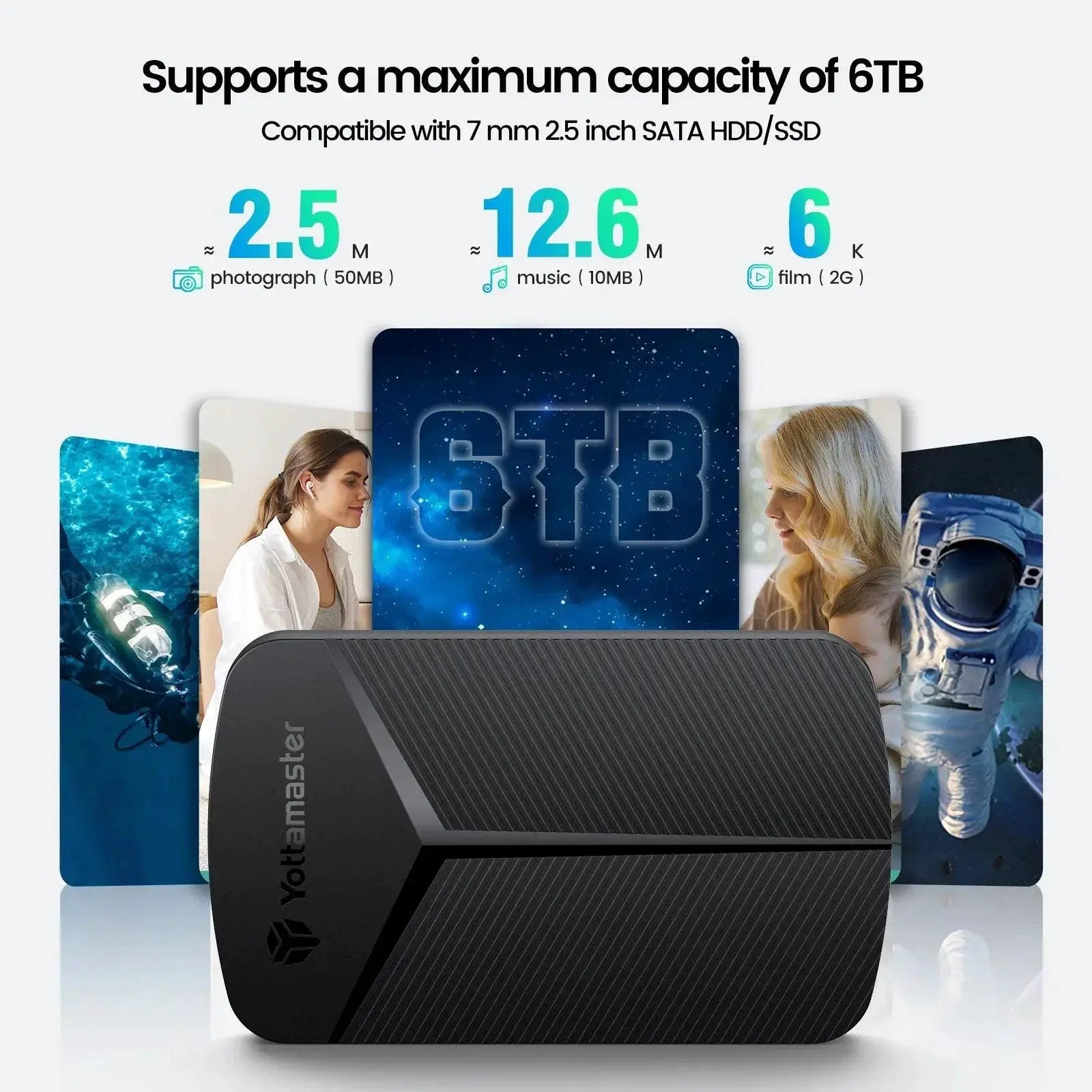 Yottamaster 2.5 Inch HDD Enclosure USB 3.0 Type C Case