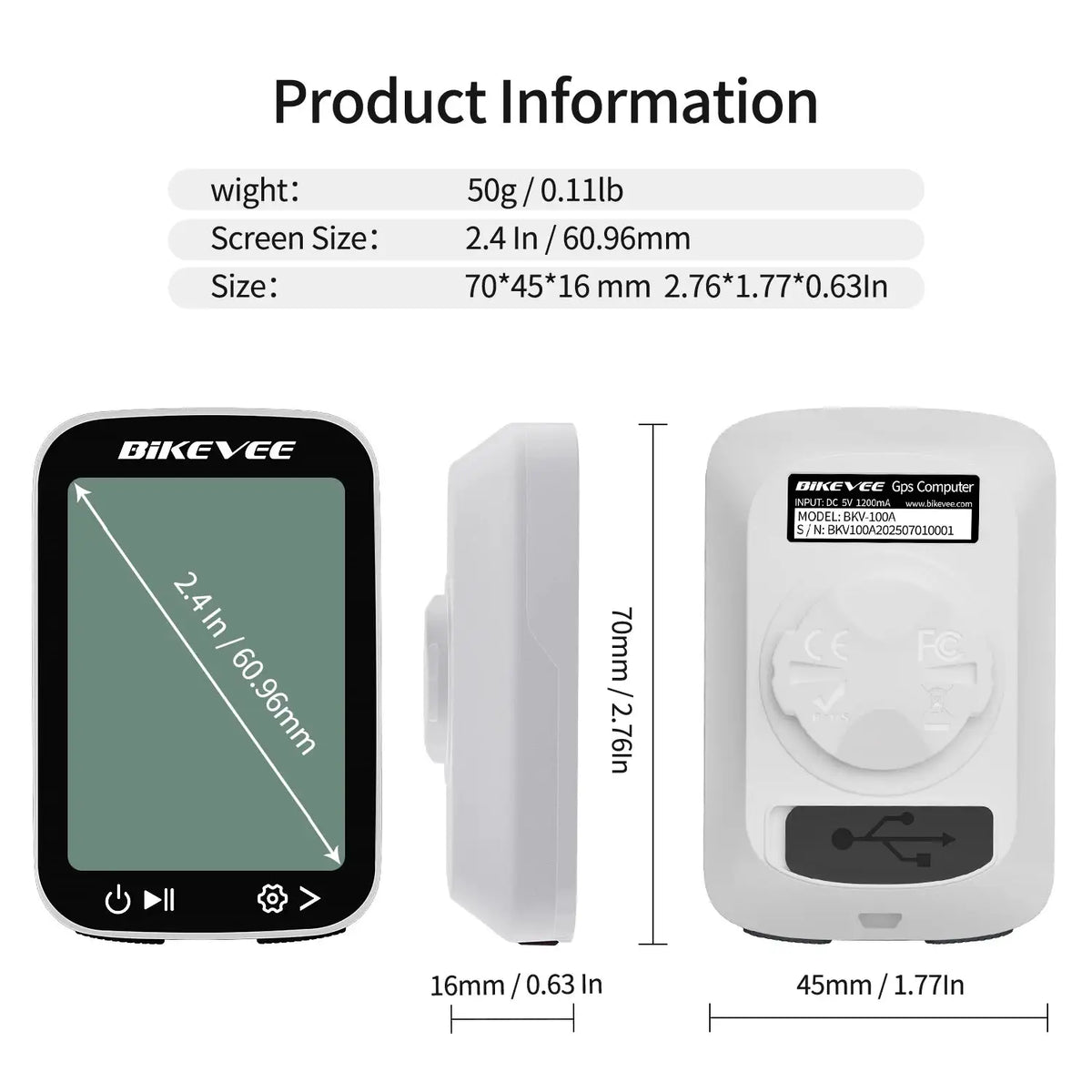 Wireless Bike Compute GPS Cycling Bicycle Speedometer Odometer Stopwatch MPH KM/H Auto Start/Stop/Backlight Black White Shell
