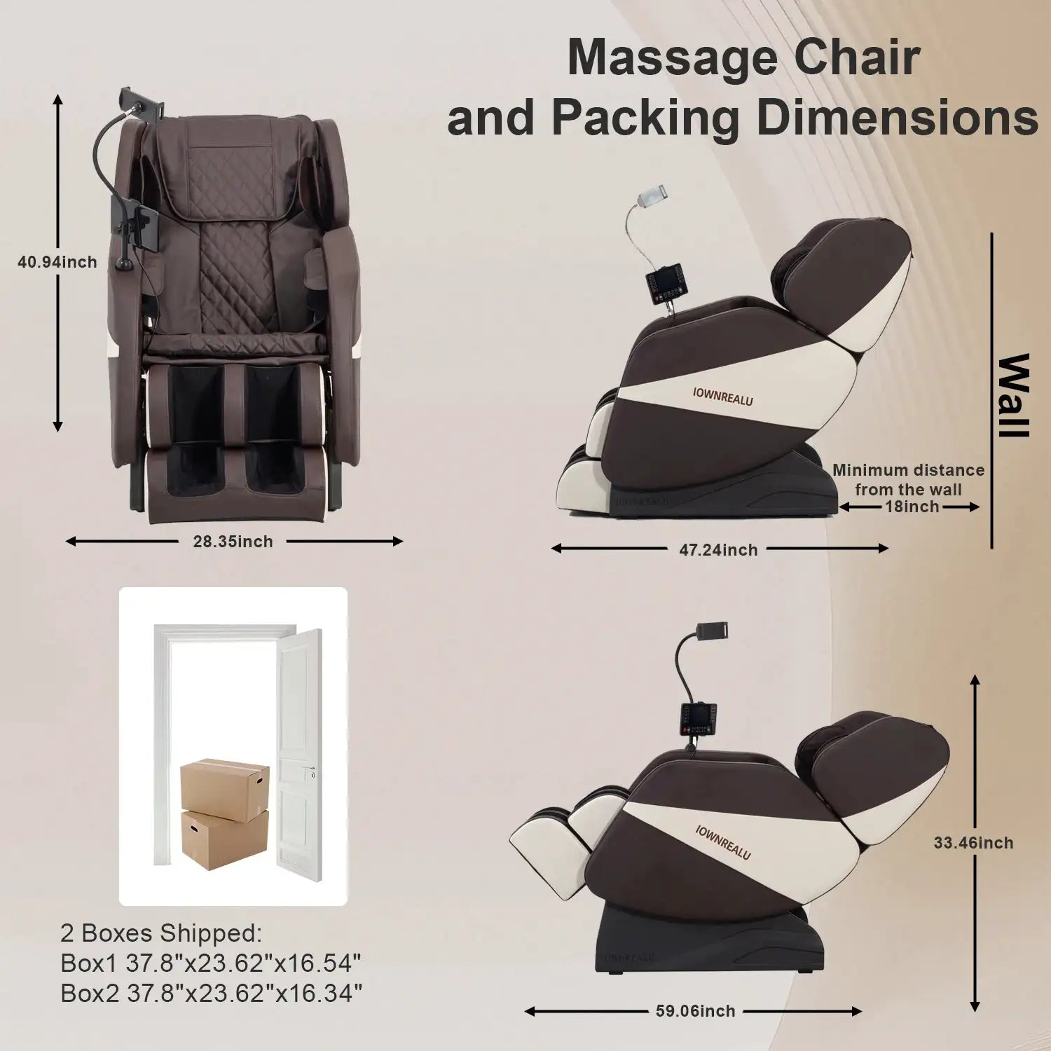 Zero Gravity Massage Chair, Full Body Shiatsu Recliner with Smart Touch Screen, 10 Massage Rollers, Heating & Foot Massage