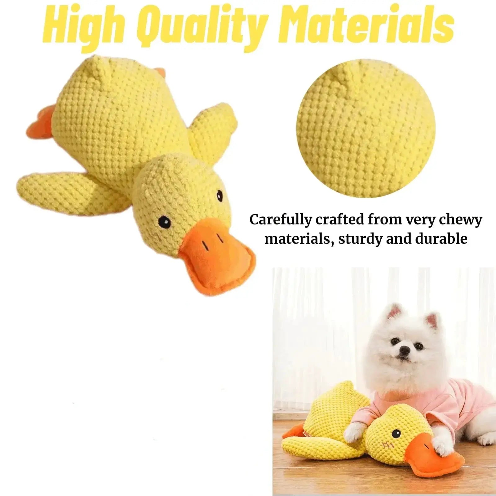 Dog Plush Duck Toy Quacking Chew Toy For Small Large Dogs