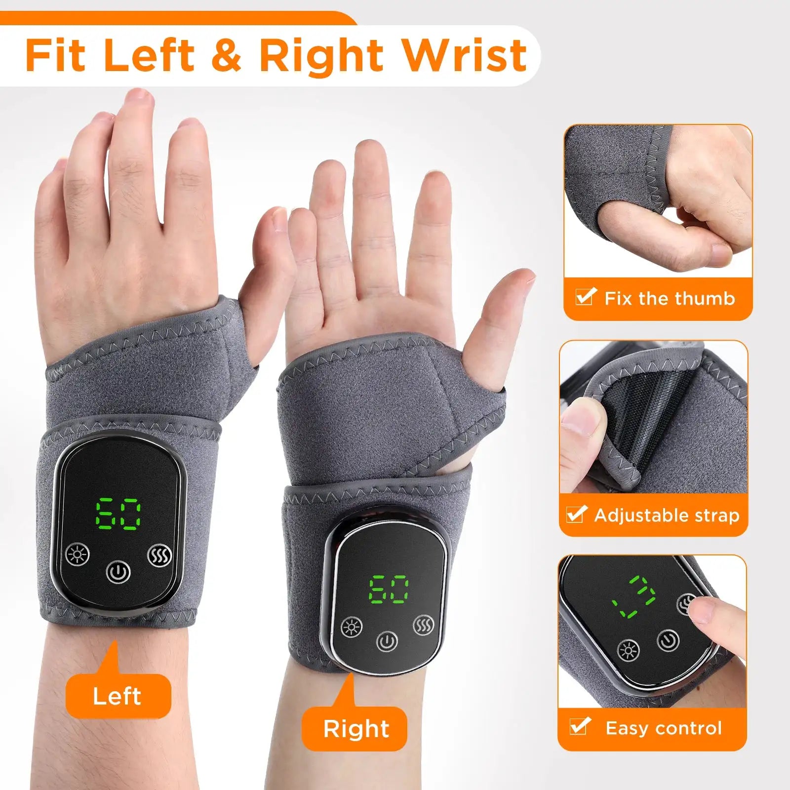Cordless Heating Ankle Wrist Brace Vibration Massager Electric Hot Compress Massage Ankle Guard Wristband Hand Foot Protector