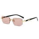 Trendy Rimless Rectangle Sunglasses for Men and Women Stylish