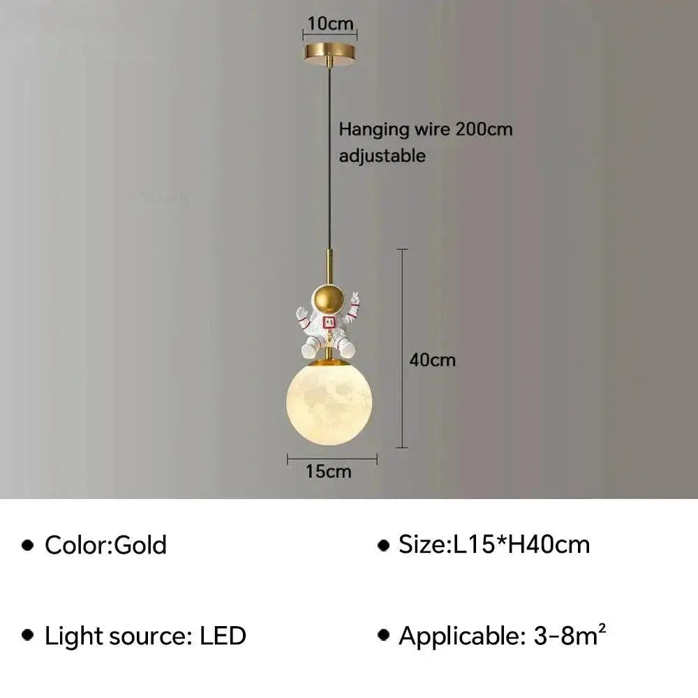 Safe Astronaut Pendant Light for Kids — Style - A