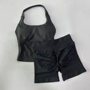 Gym Set Women Backless Halter High Waist Seamless