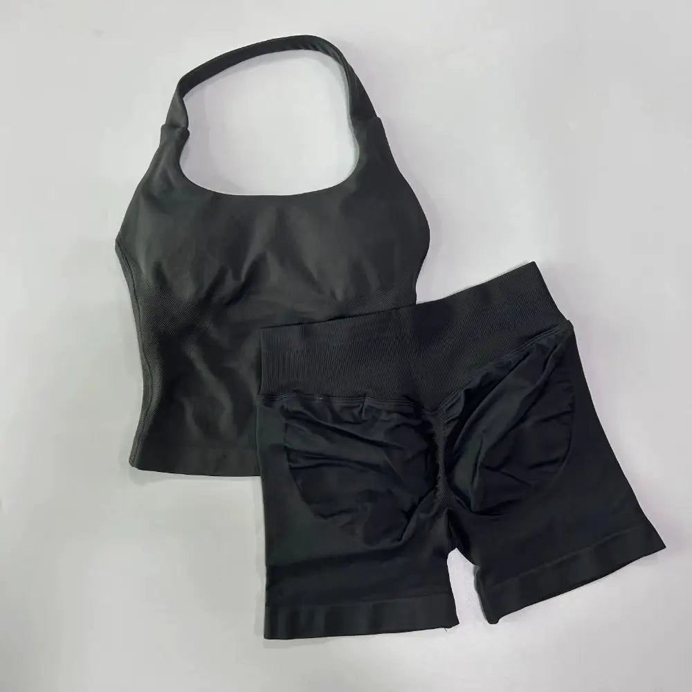 Gym Set Women Backless Halter High Waist Seamless — product view 10