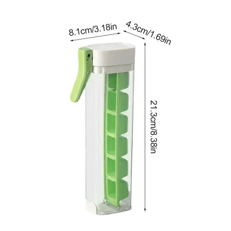 Six Compartment Press Type Ice Cube Molds With Lids